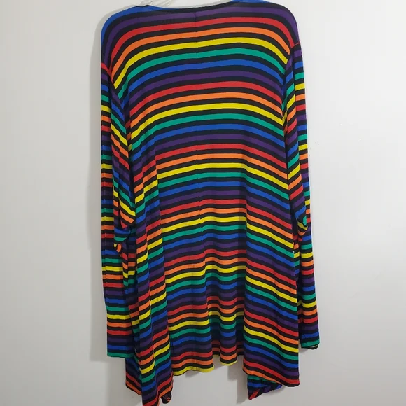 Torrid Women's Rainbow Striped Open Front Draped Cardigan Size 5X (28) - Picture 7 of 9